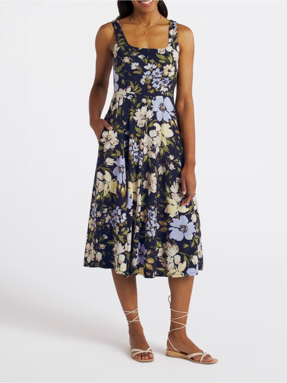 Vibrant Floral Midi Dress 💐